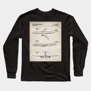 Boeing 777 Airliner Patent - 777 Airplane Art - Antique Long Sleeve T-Shirt